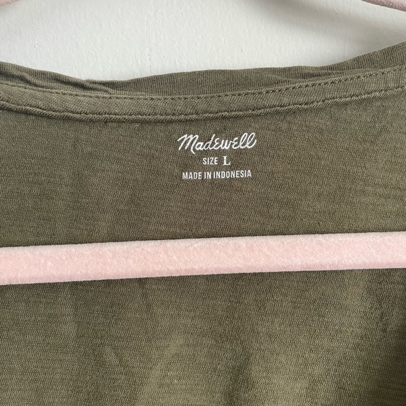 Madewell Olive Green V-Neck Tee - Picture 5 of 7